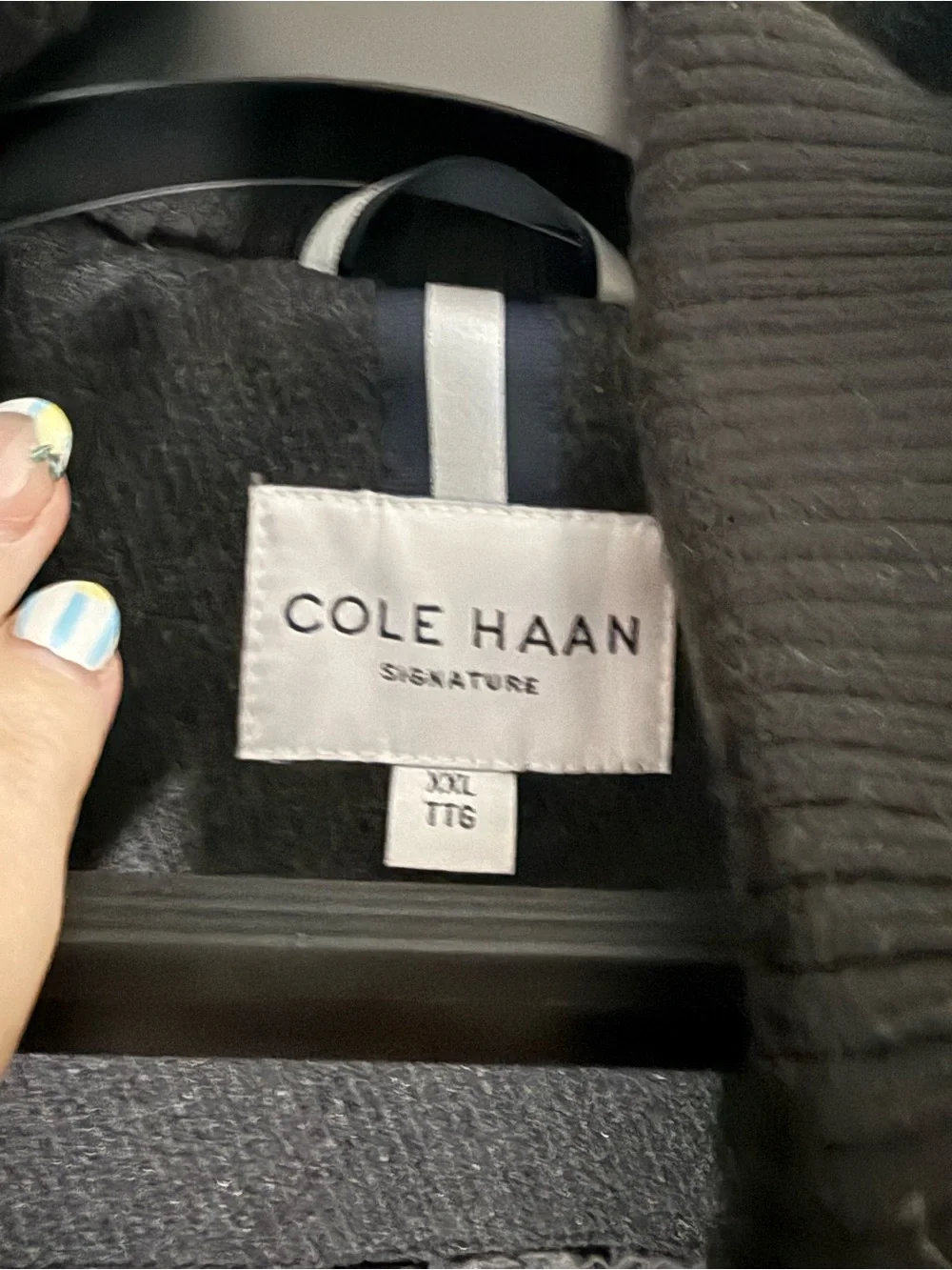 Cole Haan Men's Black Pea Coat with Inner Zip Layer